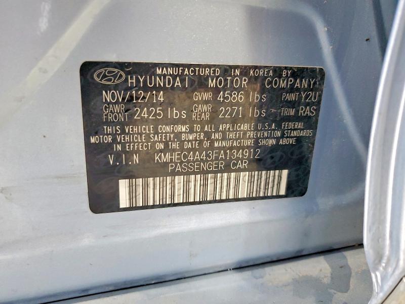 Продаж на аукціоні авто 2015 Hyundai Sonata Hybrid, vin: KMHEC4A43FA134912, номер лоту: 52658846