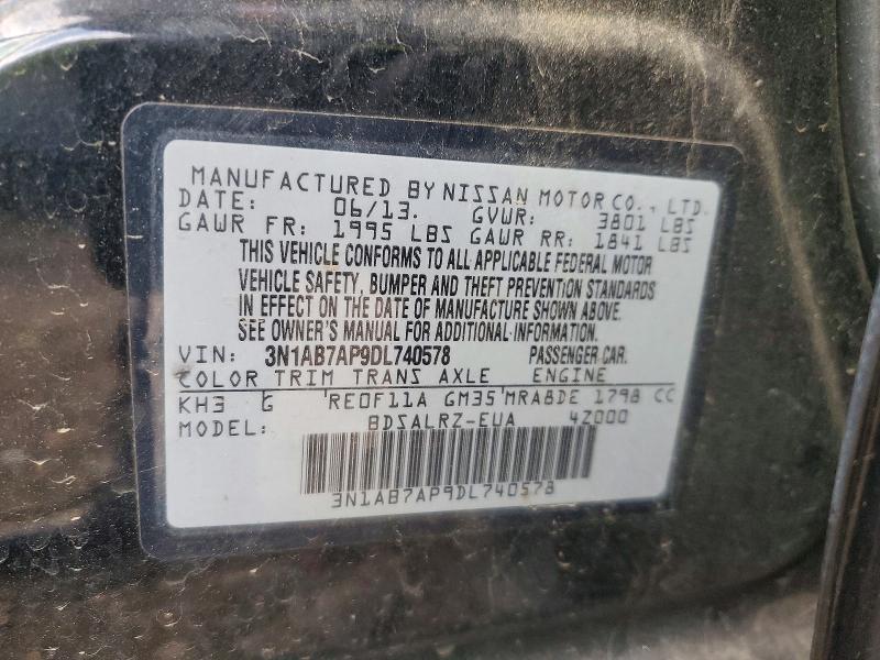 Продажа на аукционе авто 2013 Nissan Sentra, vin: 3N1AB7AP9DL740578, номер лота: 51807666
