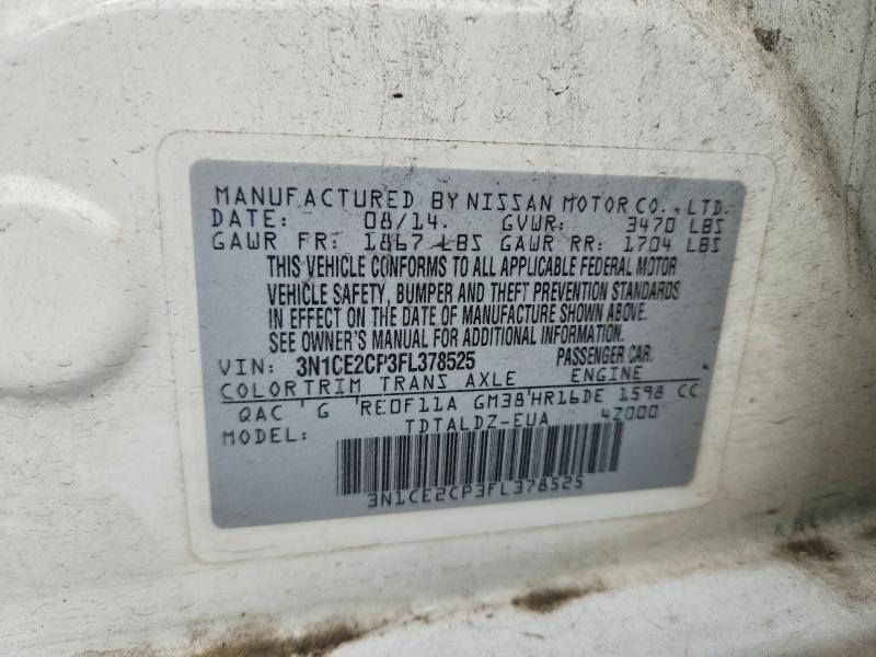Продаж на аукціоні авто 2015 Nissan Versa Note, vin: 3N1CE2CP3FL378525, номер лоту: 52338106
