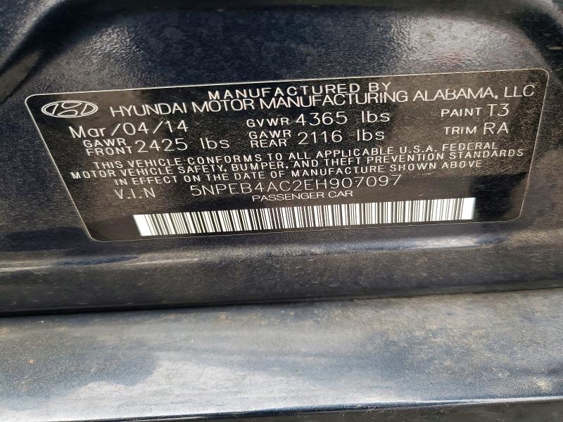 Продаж на аукціоні авто 2014 Hyundai Sonata, vin: 5NPEB4AC2EH907097, номер лоту: 53096986
