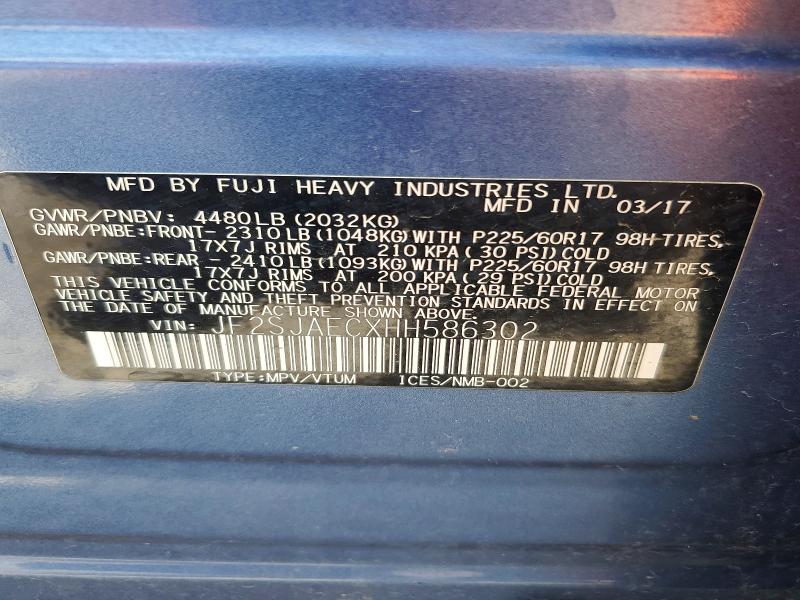 Продажа на аукционе авто 2017 Subaru Forester, vin: JF2SJAECXHH586302, номер лота: 54670156