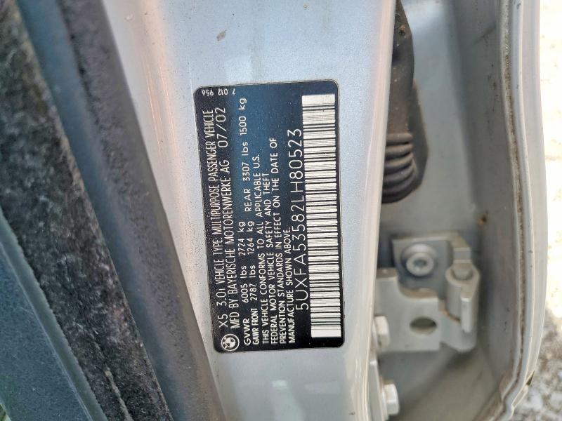 Продаж на аукціоні авто 2002 Bmw X5, vin: 5UXFA53582LH80523, номер лоту: 55437946