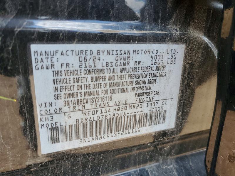 Aukcja sprzedaży 2025 Nissan Sentra, vin: 3N1AB8CV1SY216116, numer aukcji: 52811756
