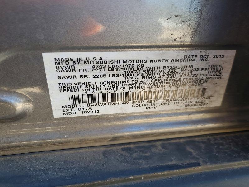 Aukcja sprzedaży 2014 Mitsubishi Outlander Sport, vin: 4A4AP3AU0EE013661, numer aukcji: 52740466