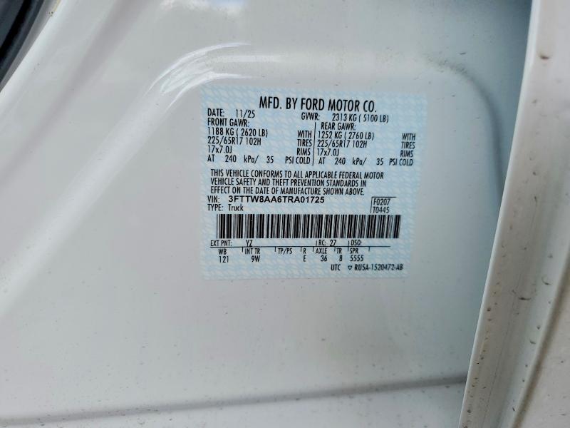 2026 Ford Maverick მანქანა იყიდება აუქციონზე, vin: 3FTTW8AA6TRA01725, აუქციონის ნომერი: 51823606