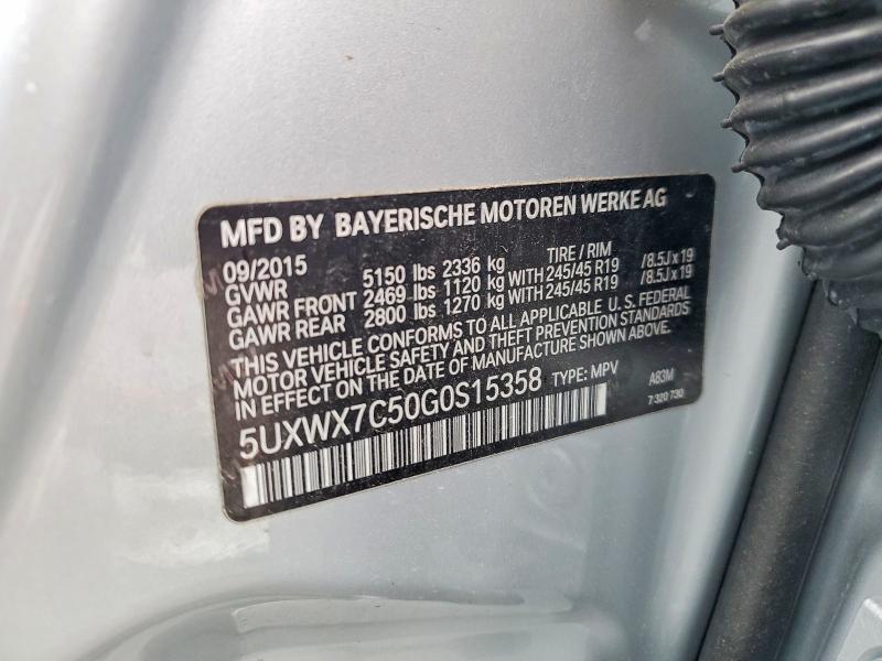 2016 Bmw X3 მანქანა იყიდება აუქციონზე, vin: 5UXWX7C50G0S15358, აუქციონის ნომერი: 55357546