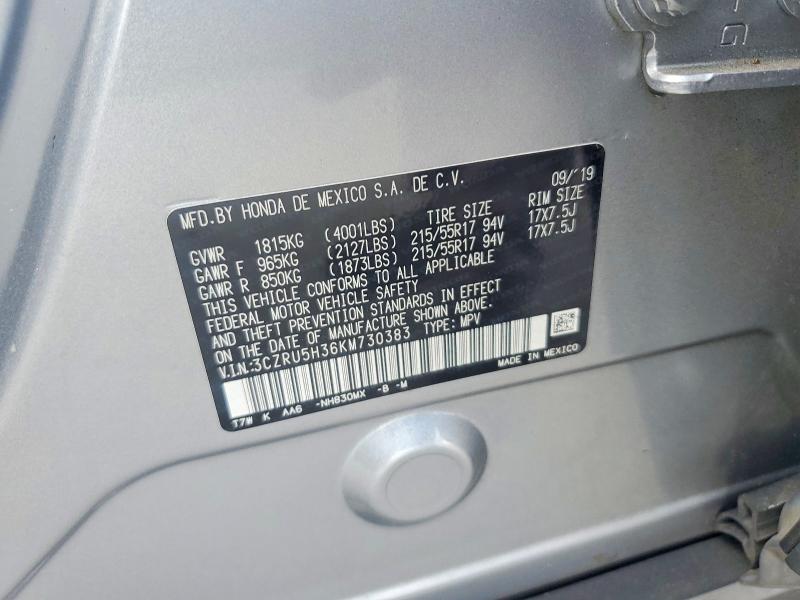 Продажа на аукционе авто 2019 Honda Hr-v, vin: 3CZRU5H36KM730383, номер лота: 53786596