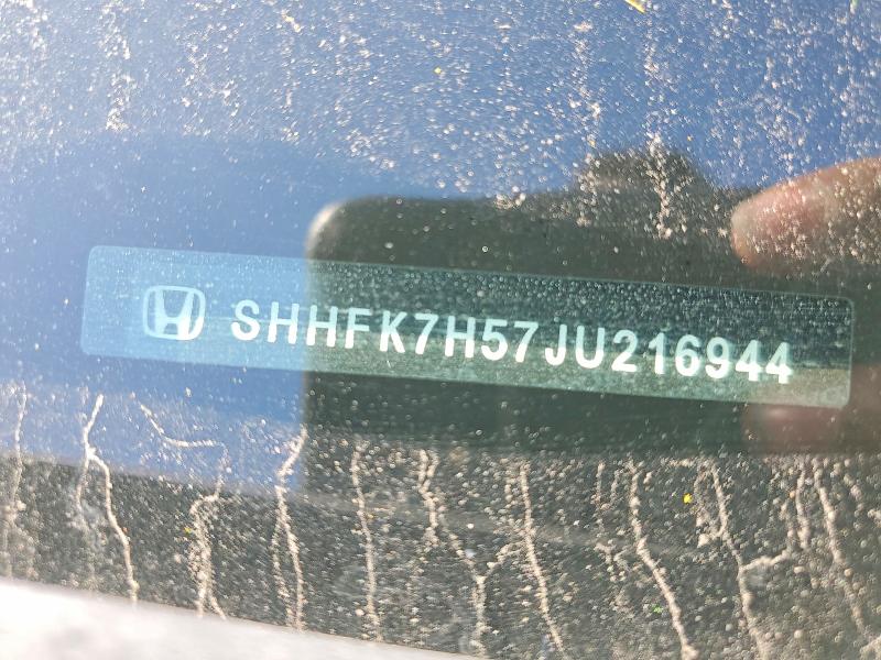 2018 Honda Civic მანქანა იყიდება აუქციონზე, vin: SHHFK7H57JU216944, აუქციონის ნომერი: 54057616