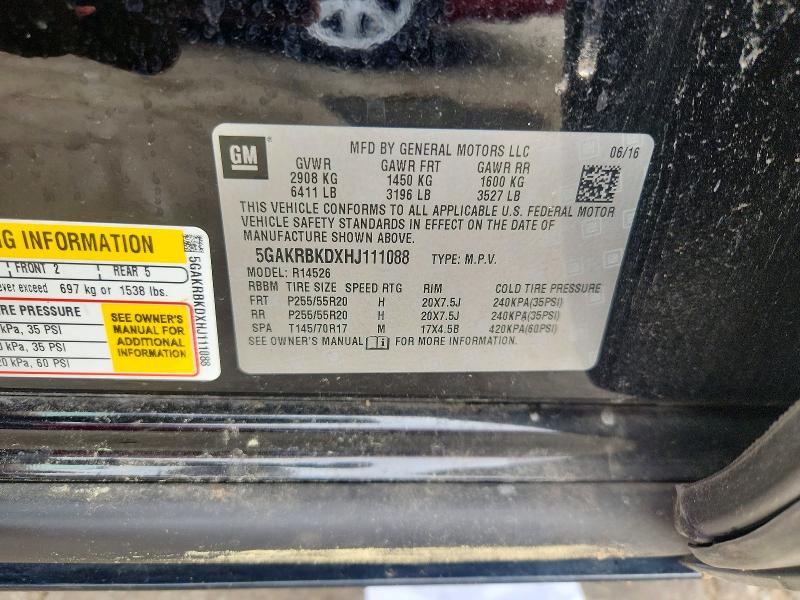 Aukcja sprzedaży 2017 Buick Enclave, vin: 5GAKRBKDXHJ111088, numer aukcji: 54522386