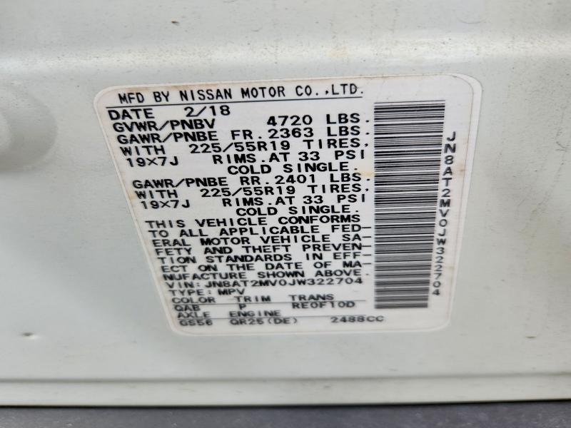 Продажа на аукционе авто 2018 Nissan Rogue, vin: JN8AT2MV0JW322704, номер лота: 53566756