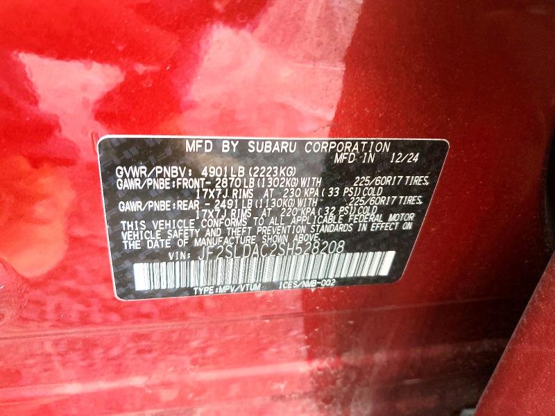 Aukcja sprzedaży 2025 Subaru Forester, vin: JF2SLDAC2SH528208, numer aukcji: 53589646