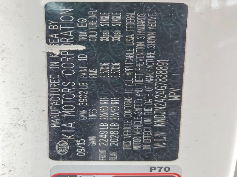 2016 Kia Soul მანქანა იყიდება აუქციონზე, vin: KNDJN2A24G7838891, აუქციონის ნომერი: 52725916