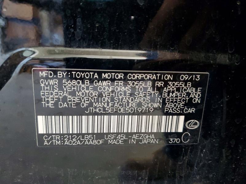 Aukcja sprzedaży 2014 Lexus Ls, vin: JTHCL5EF0E5019719, numer aukcji: 52921386