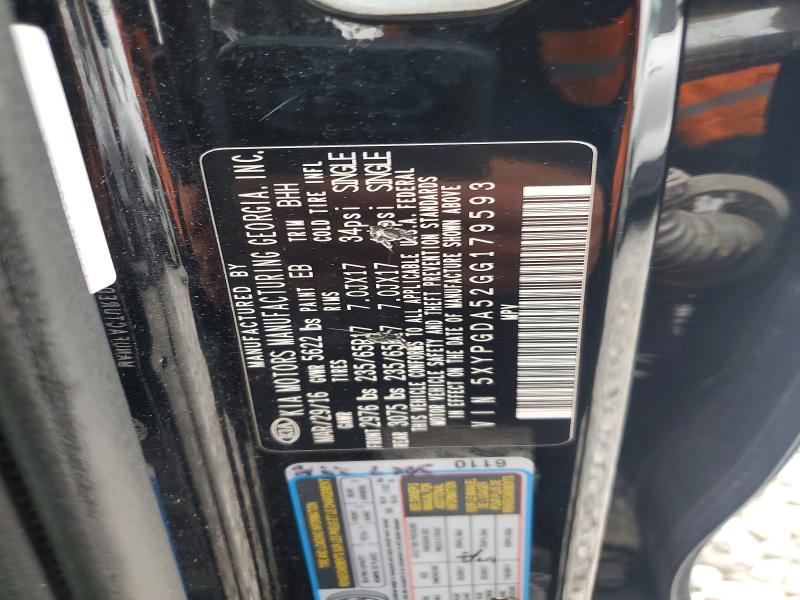54997336 :رقم المزاد ، 5XYPGDA52GG179593 vin ، 2016 Kia Sorento مزاد بيع