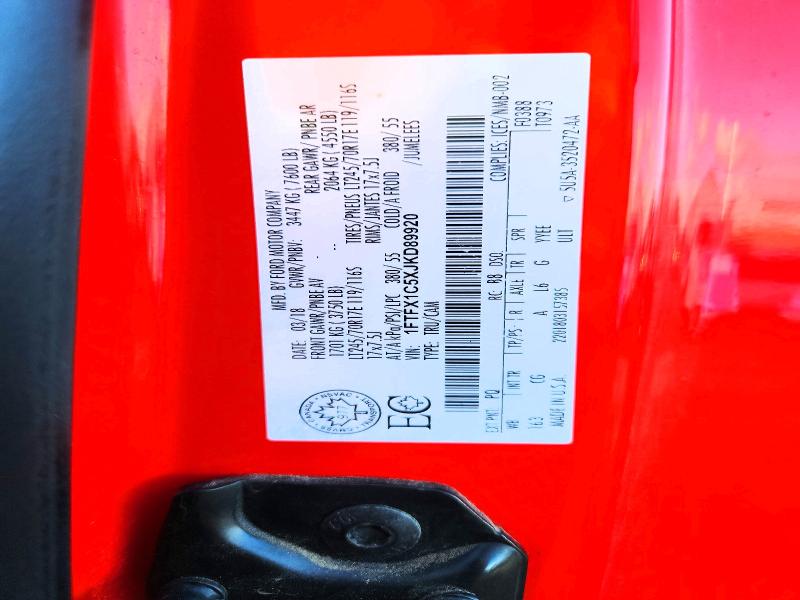 Aukcja sprzedaży 2018 Ford F150, vin: 1FTFX1C5XJKD89920, numer aukcji: 53778856