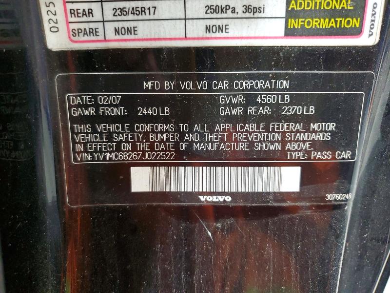 Продаж на аукціоні авто 2007 Volvo C70, vin: YV1MC68267J022522, номер лоту: 54701096
