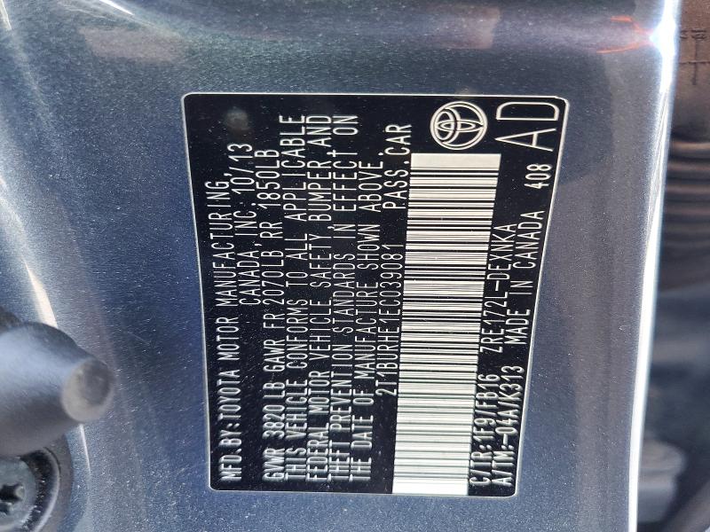 Продаж на аукціоні авто 2014 Toyota Corolla, vin: 2T1BURHE1EC039081, номер лоту: 53279976