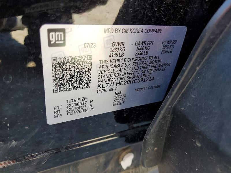 Aukcja sprzedaży 2024 Chevrolet Trax, vin: KL77LHE20RC091214, numer aukcji: 54792366