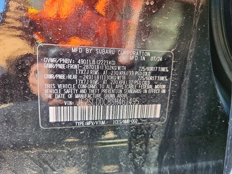 2025 Subaru Forester მანქანა იყიდება აუქციონზე, vin: JF2SLDDC8SH461495, აუქციონის ნომერი: 52925156