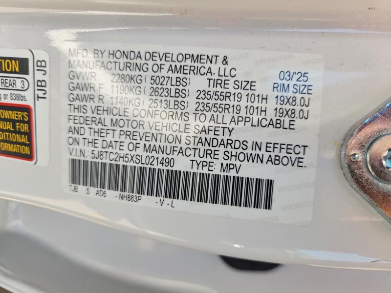 Aukcja sprzedaży 2025 Acura Rdx, vin: 5J8TC2H5XSL021490, numer aukcji: 53283076