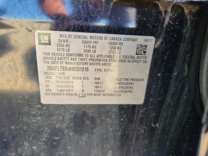 Auction sale of the 2017 Gmc Terrain, vin: 2GKFLTEK4H6331216, lot number: 52519156