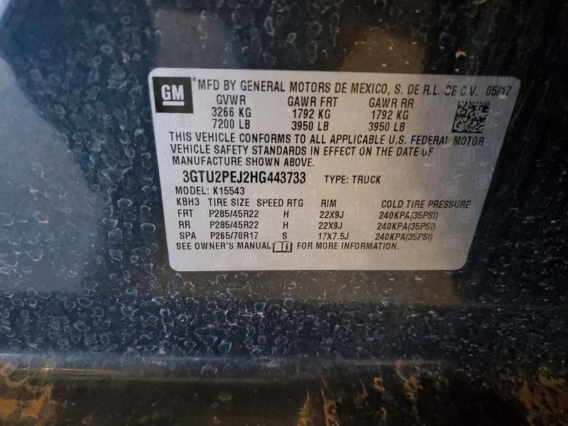 51992556 :رقم المزاد ، 3GTU2PEJ2HG443733 vin ، 2017 Gmc Sierra مزاد بيع