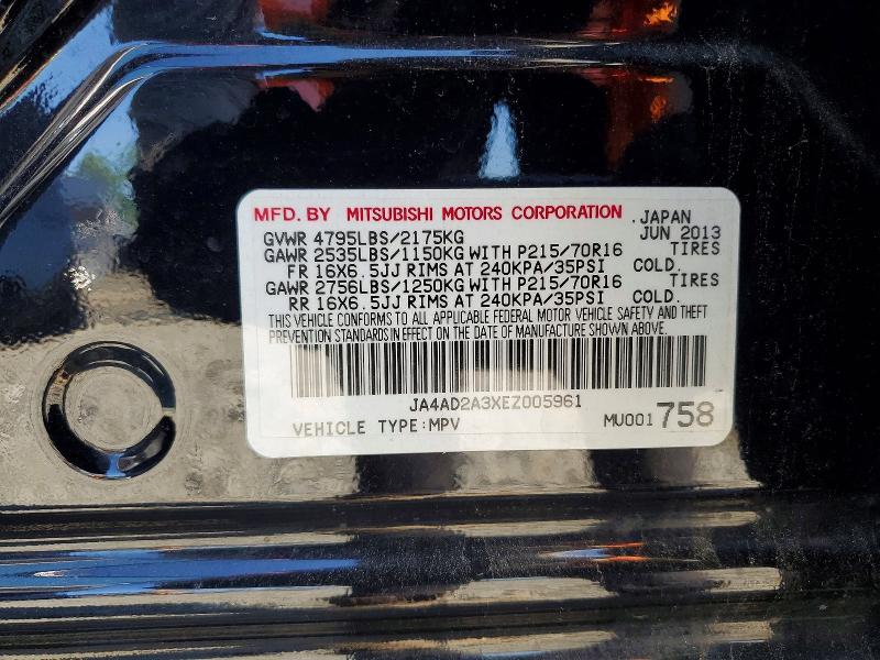 54077056 :رقم المزاد ، JA4AD2A3XEZ005961 vin ، 2014 Mitsubishi Outlander مزاد بيع
