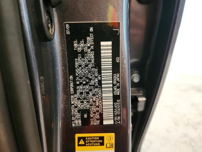 Aukcja sprzedaży 2009 Toyota Highlander, vin: JTEDS42A192089017, numer aukcji: 53558506