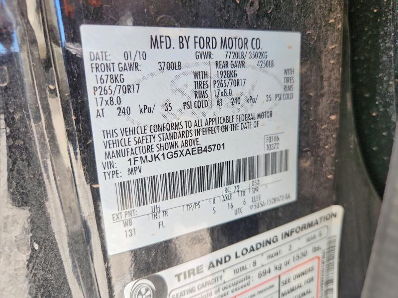 Продажа на аукционе авто 2010 Ford Expedition, vin: 1FMJK1G5XAEB45701, номер лота: 53649586