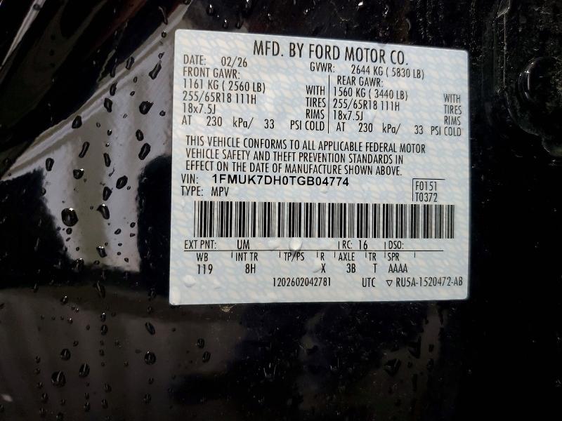 Продажа на аукционе авто 2026 Ford Explorer, vin: 1FMUK7DH0TGB04774, номер лота: 54538566
