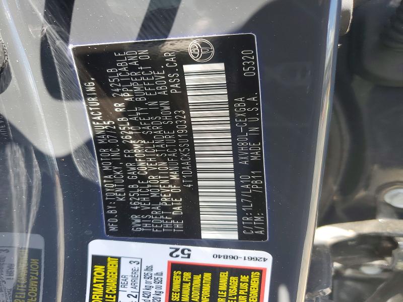 2025 Toyota Camry მანქანა იყიდება აუქციონზე, vin: 4T1DAACK5SU190323, აუქციონის ნომერი: 54815756