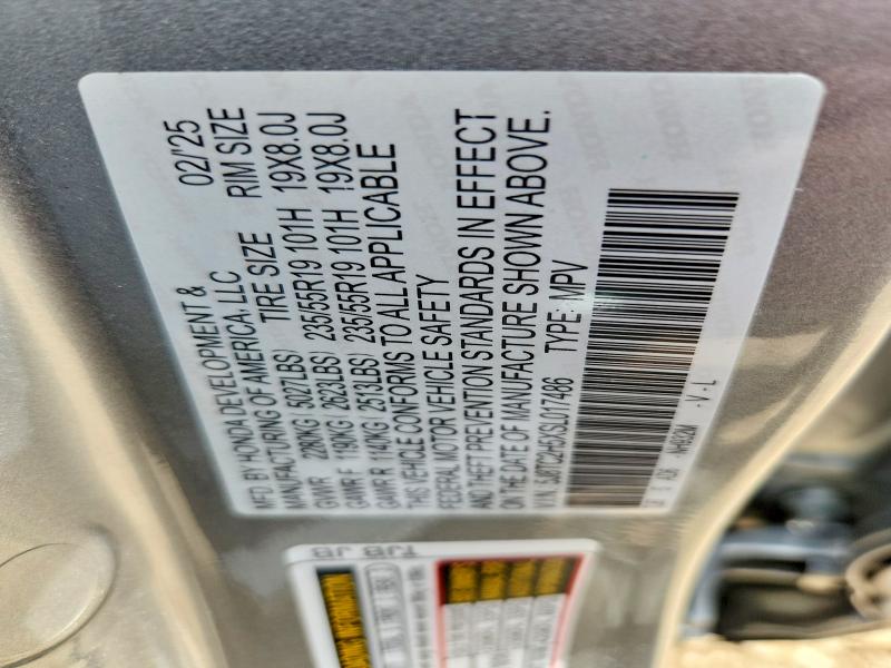 53385516 :رقم المزاد ، 5J8TC2H5XSL017486 vin ، 2025 Acura Rdx مزاد بيع