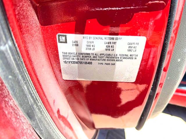 2009 Chevrolet Corvette მანქანა იყიდება აუქციონზე, vin: 1G1YY25W795106488, აუქციონის ნომერი: 52958776