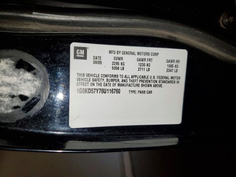 2006 Cadillac Dts მანქანა იყიდება აუქციონზე, vin: 1G6KD57Y76U116760, აუქციონის ნომერი: 52439526