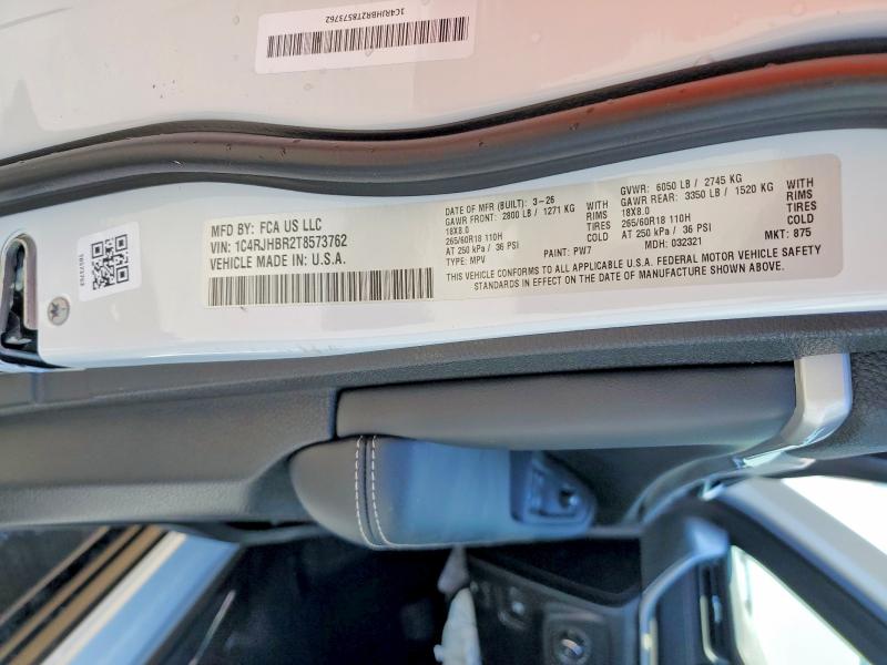 52743196 :رقم المزاد ، 1C4RJHBR2T8573762 vin ، 2026 Jeep Grand Cherokee مزاد بيع