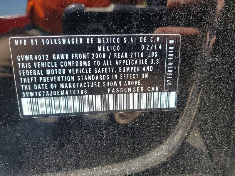 Aukcja sprzedaży 2014 Volkswagen Jetta, vin: 3VW1K7AJ0EM414766, numer aukcji: 51952486