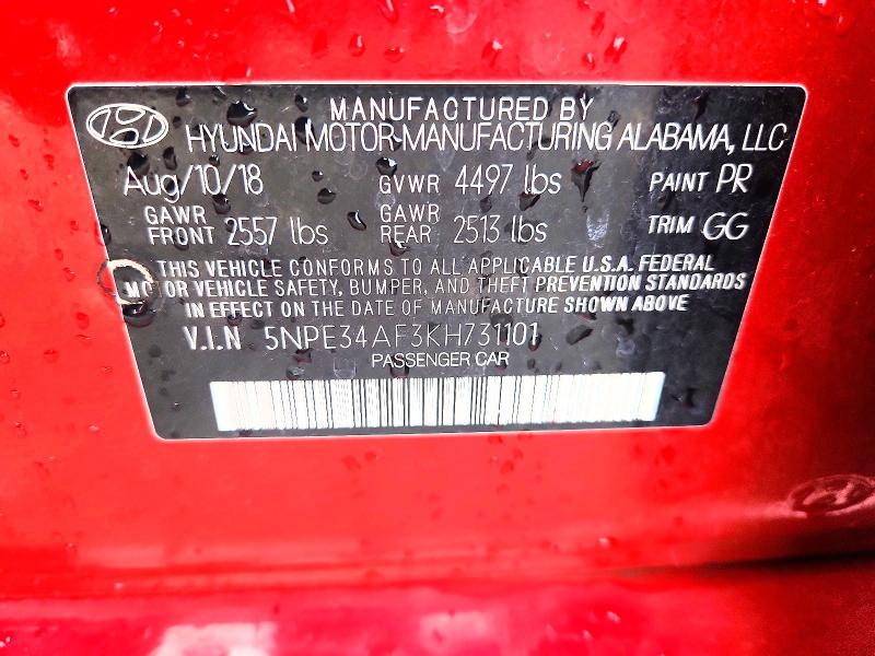 Продаж на аукціоні авто 2019 Hyundai Sonata, vin: 5NPE34AF3KH731101, номер лоту: 54718666