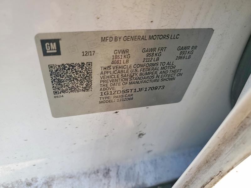 Auction sale of the 2018 Chevrolet Malibu, vin: 1G1ZD5ST1JF170973, lot number: 52097136