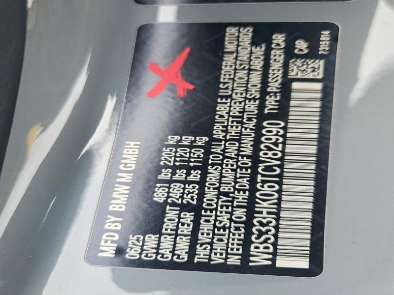 Продажа на аукционе авто 2026 Bmw M4, vin: WBS33HK06TCV82990, номер лота: 53401926