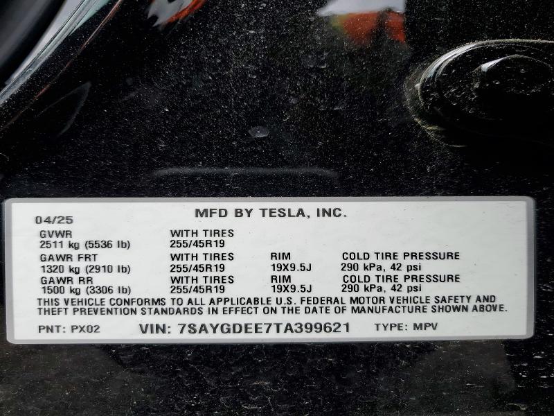 2026 Tesla Model Y მანქანა იყიდება აუქციონზე, vin: 7SAYGDEE7TA399621, აუქციონის ნომერი: 53568646