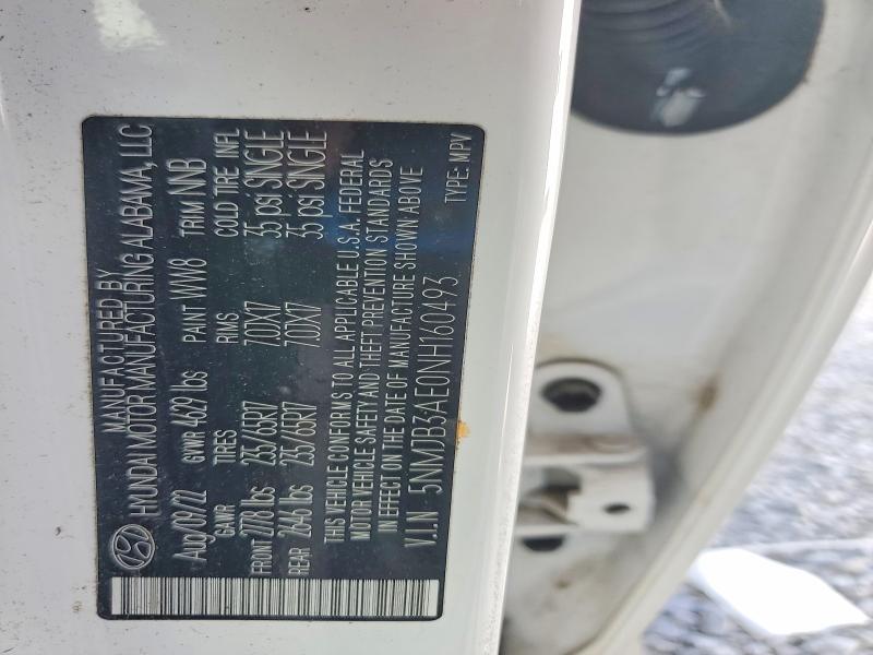 Aukcja sprzedaży 2022 Hyundai Tucson, vin: 5NMJB3AE0NH160493, numer aukcji: 53251276