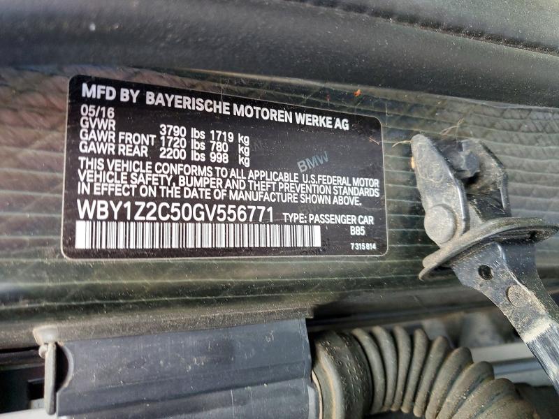 Продаж на аукціоні авто 2016 Bmw I3, vin: WBY1Z2C50GV556771, номер лоту: 51899836