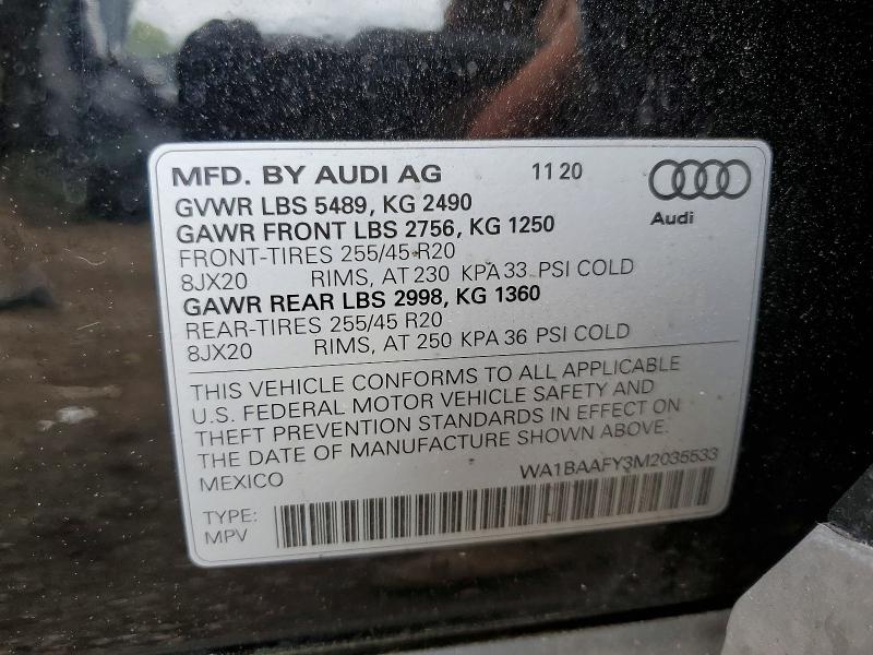 Продажа на аукционе авто 2021 Audi Q5, vin: WA1BAAFY3M2035533, номер лота: 54132846