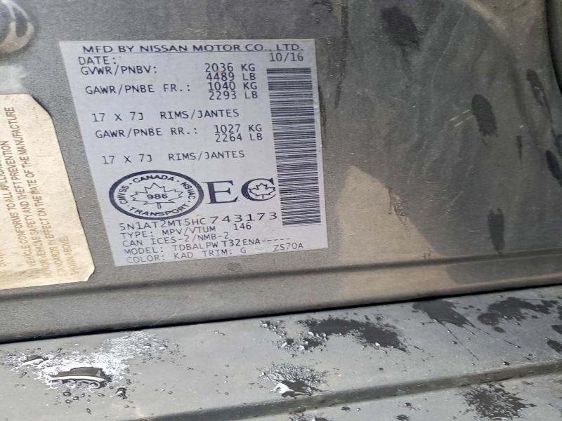 Продажа на аукционе авто 2017 Nissan Rogue, vin: 5N1AT2MT5HC743173, номер лота: 52402246