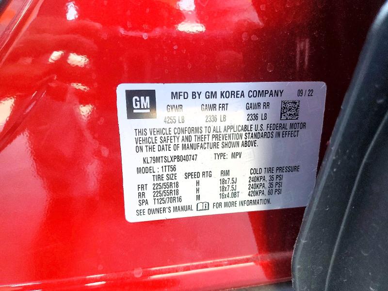 54179726 :رقم المزاد ، KL79MTSLXPB040747 vin ، 2023 Chevrolet Trailblazer مزاد بيع