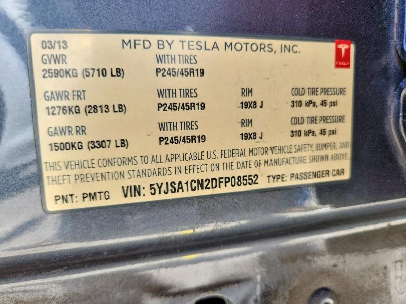 Aukcja sprzedaży 2013 Tesla Model S, vin: 5YJSA1CN2DFP08552, numer aukcji: 54902386