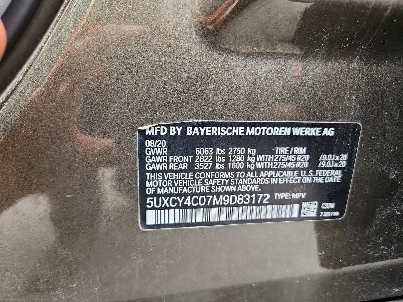 2021 Bmw X6 მანქანა იყიდება აუქციონზე, vin: 5UXCY4C07M9D83172, აუქციონის ნომერი: 55221826