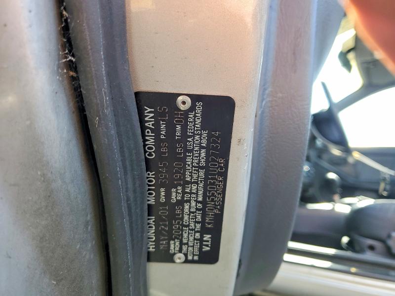 Продажа на аукционе авто 2001 Hyundai Elantra Gl/ve, vin: KMHDN55D31U027324, номер лота: 54910466