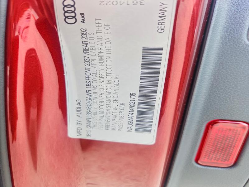 Aukcja sprzedaży 2019 Audi A4, vin: WAUGMAF41KN021705, numer aukcji: 53594836
