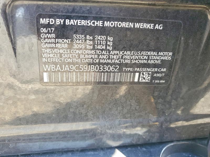 Aukcja sprzedaży 2018 Bmw 530e, vin: WBAJA9C59JB033062, numer aukcji: 53663126
